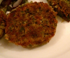 Crumbed lentil and chickpea patties