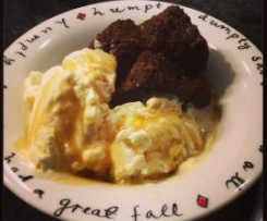 Steamed Chocolate Pudding with Caramel Sauce