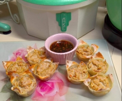 Baked Chicken Wonton Cups