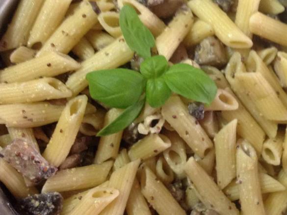Mushroom and mustard pasta
