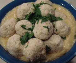 Chicken polpette (meatballs) with risoni