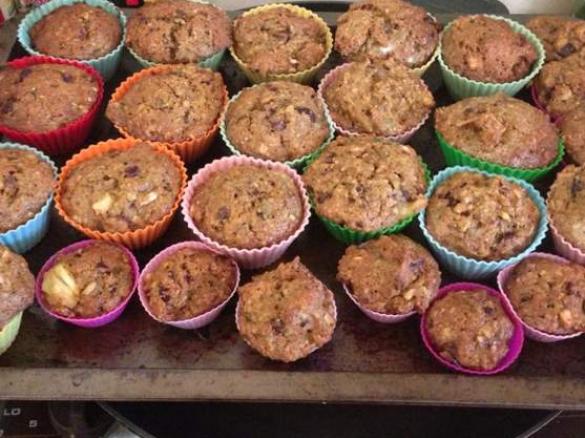 Morning Glory muffins (converted from Nico Moretti's  Cooking Passions cookbook)