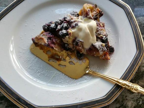 Blueberry Croissant Pudding