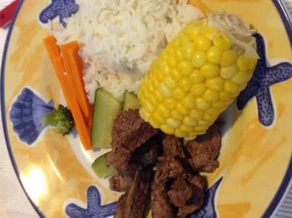 Beef, rice and veggies