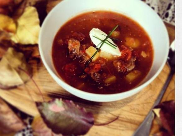 Hot and spicy Hungarian soup