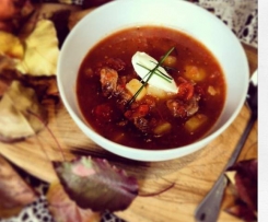 Hot and spicy Hungarian soup