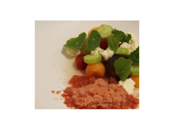 Summer tomato and melon salad