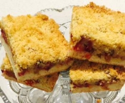 Rhubarb Brioche Crumble Slice