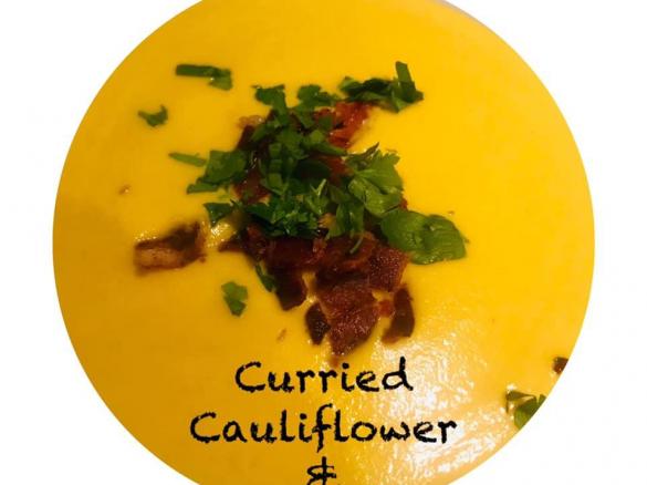 Curried pumpkin & cauliflower soup