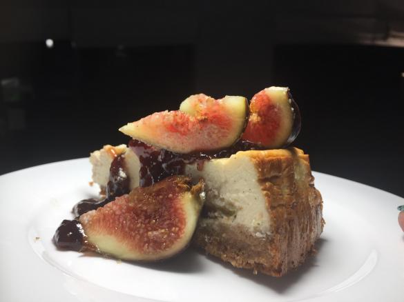 Kirsten's Baked Vanilla Fig Cheesecake with Balsamic Fig Glaze