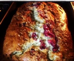 Pear, Raspberry and Coconut bread