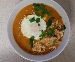BACON, EGG & TOMATO SOUP (WITH SHREDDED CHICKEN)