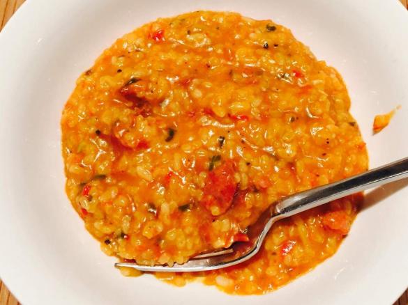 Chorizo tomato, basil and capsicum risotto 