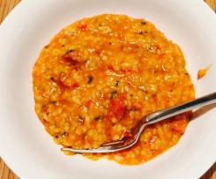 Chorizo tomato, basil and capsicum risotto 