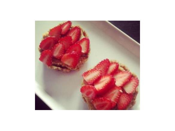 Strawberry, Cashew and Coconut Cream Tart with Walnut Pastry