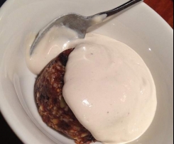 Raw cherry chocolate nut cake with cashew cream