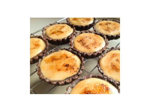 Chocolate and espresso brulee tarts