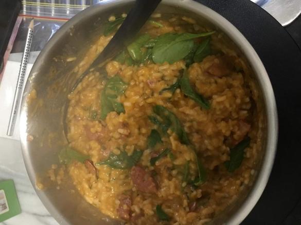 Creamy chorizo risotto 