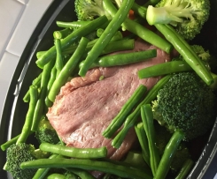 Silverside with mashed potato and veggies