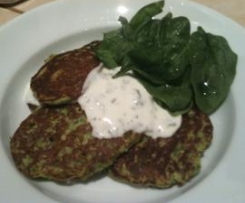 ZUCCHINI FRITTERS WITH MINTED YOGHURT
