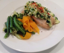 Varoma Steamed Salmon with Zucchini Salad & Vegetables