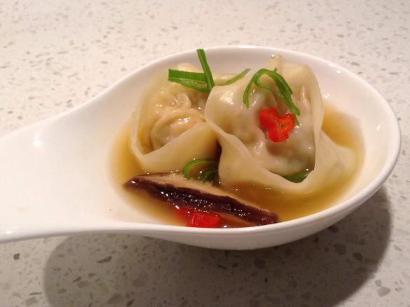 Vegetable Wontons in Asian broth