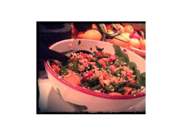 Brown Rice  Salad with Asian Dressing