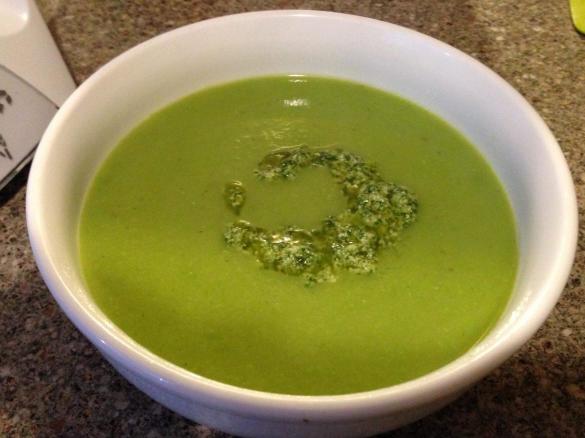 Green Pea & Fennel Soup with Mint Pistou