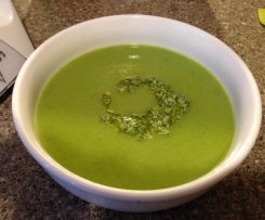 Green Pea & Fennel Soup with Mint Pistou