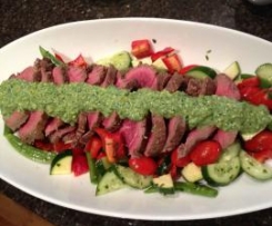 Beef Fillet, Pistachio Mayonnaise, Crisp Summer Salad
