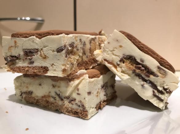 4 ingredient Crunchie Ice Cream Sandwiches