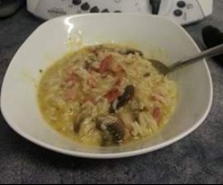 Salami, Bacon and Mushroom Risotto