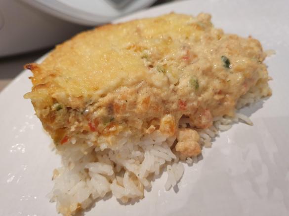 Salmon Mornay with rice