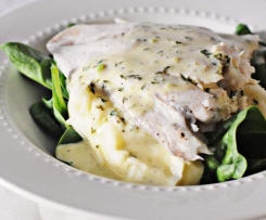 Barramundi with Mash Potato and Lemon Butter Sauce