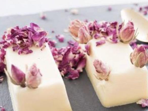 White chocolate mousse logs