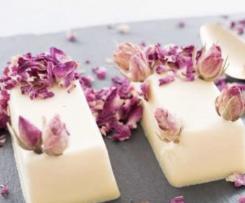 White chocolate mousse logs