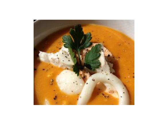 Seafood in Tomato and Corn Soup