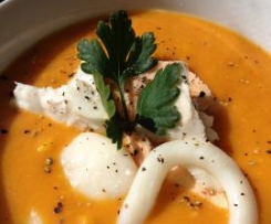 Seafood in Tomato and Corn Soup