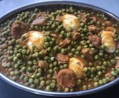 Portuguese Pea stew - Ervilhas com ovos escalfados