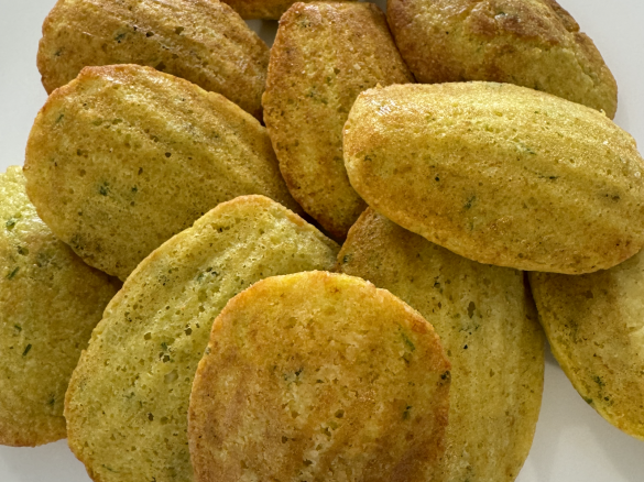 Parmesan, Polenta, chive & garlic Madeleines