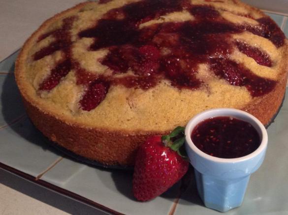 Strawberry Semolina Cake with Strawberry & Balsamic Syrup