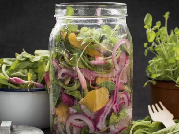 Fresh petite radish salad