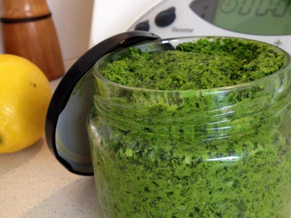 Kale and basil pesto