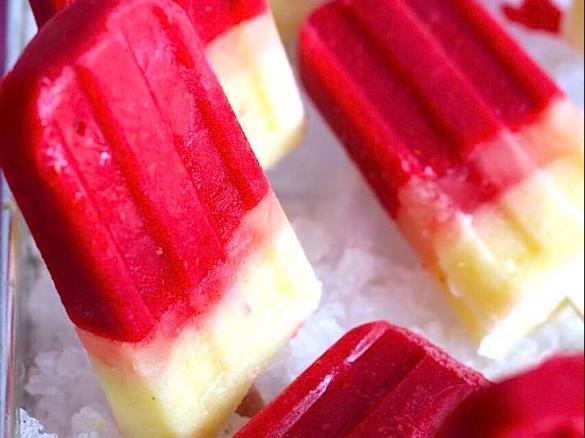Raspberry & Pineapple Ice Blocks