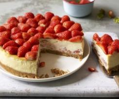 All in one Strawberry and White Chocolate Cheesecake