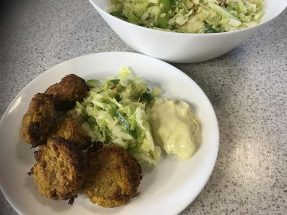Sweet potato and chickpea kofta curry lime dressing