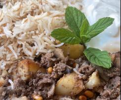 Rima's Lebanese Mushroom and mince with rice