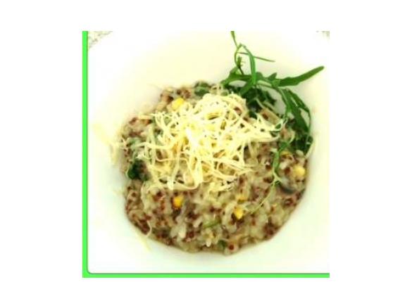 risotto with red quiona/rocket/mushrooms