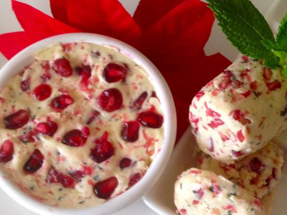 Pomegranate, ginger and mint butter.