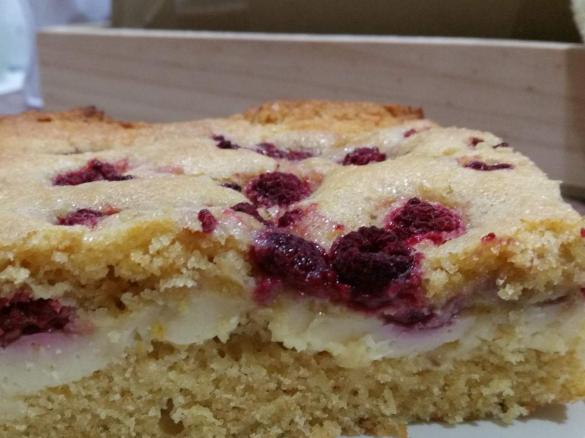 Raspberry Lemon Custard Cake